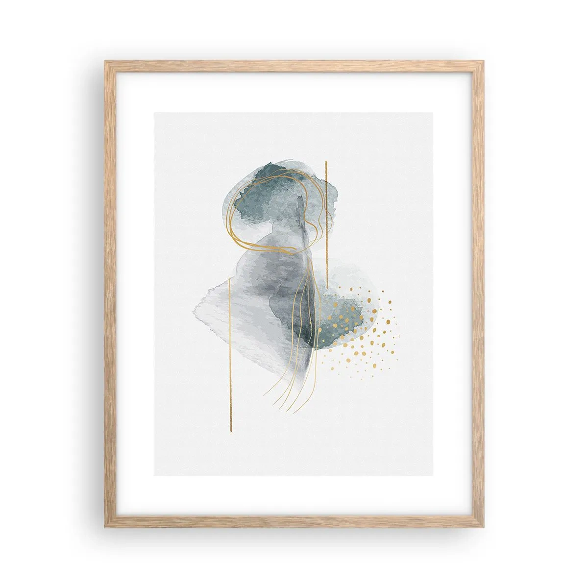 Plakat w ramie jasny dąb - O związkach szarości i złota - 40x50 cm