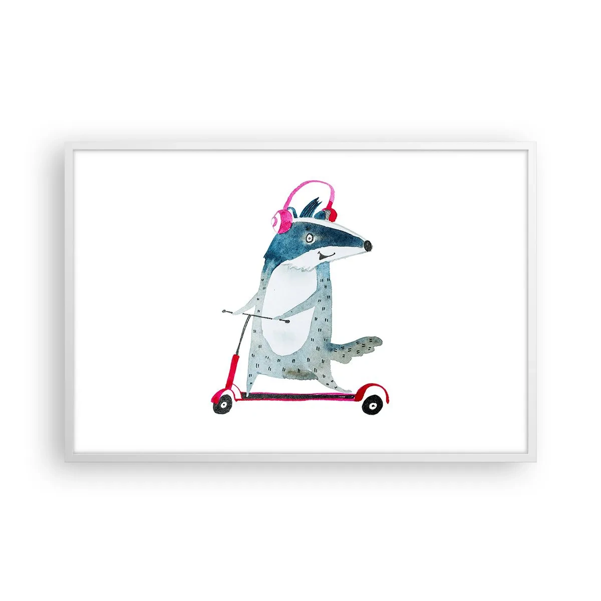 Plakat w białej ramie - Borsucze radości - 91x61 cm