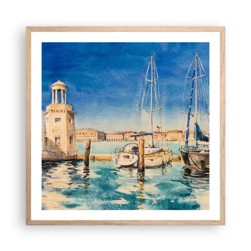 Plakat w ramie jasny dąb - Słoneczna laguna - 60x60 cm