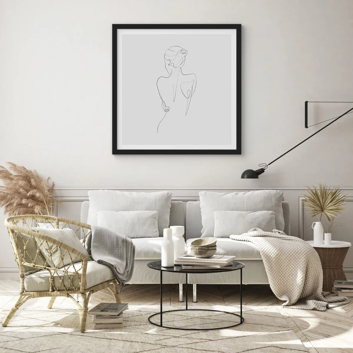 Plakat w czarnej ramie - Muzyka ciała - 60x60 cm