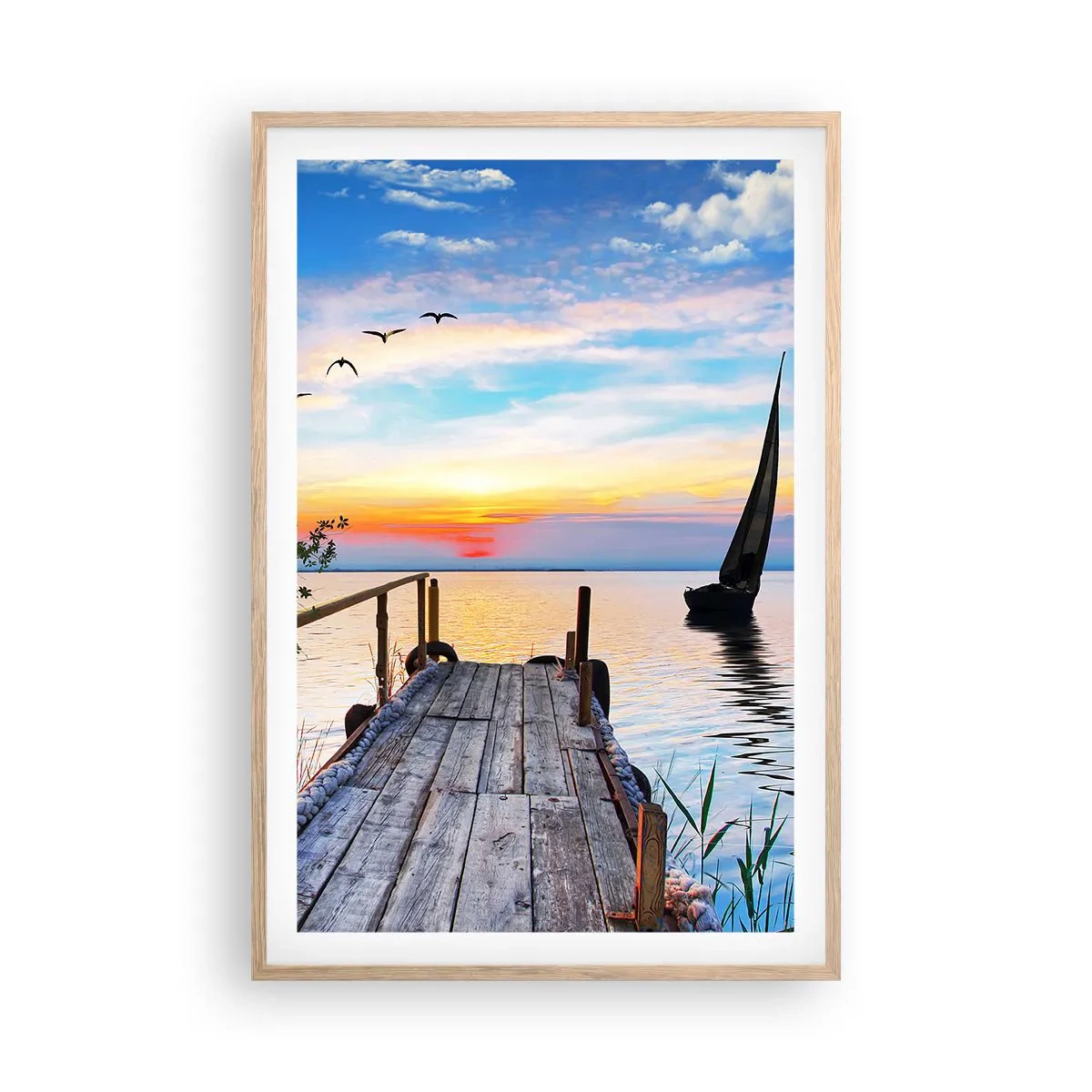 Plakat w ramie jasny dąb - Dobry wieczór - 61x91 cm