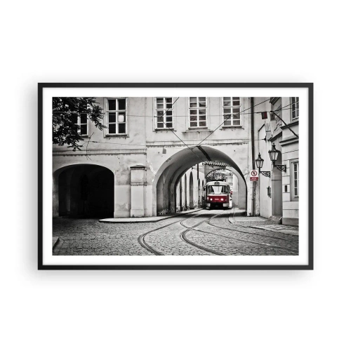 Plakat w czarnej ramie - Przez miejski labirynt - 91x61 cm