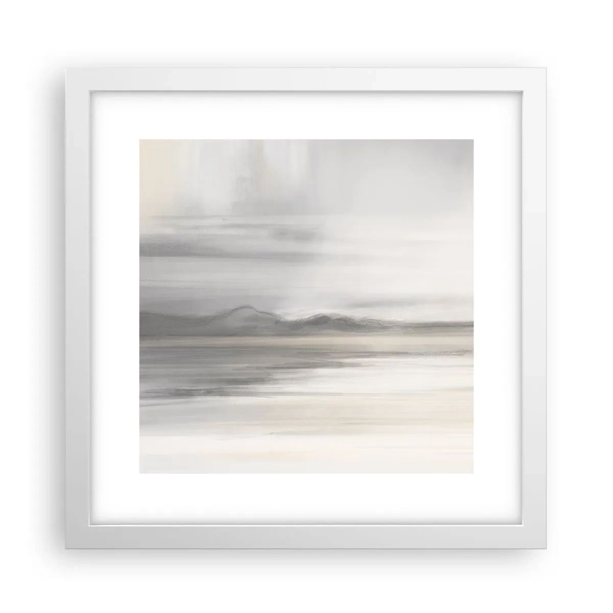 Plakat w białej ramie - Zamyślona dal - 30x30 cm