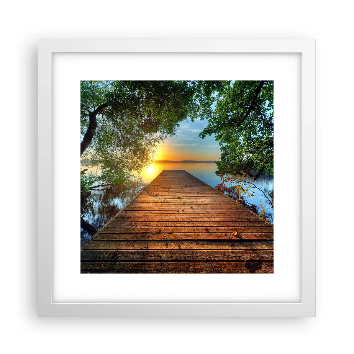 Plakat w białej ramie - Nie śpiesz się, usiądź - 30x30 cm