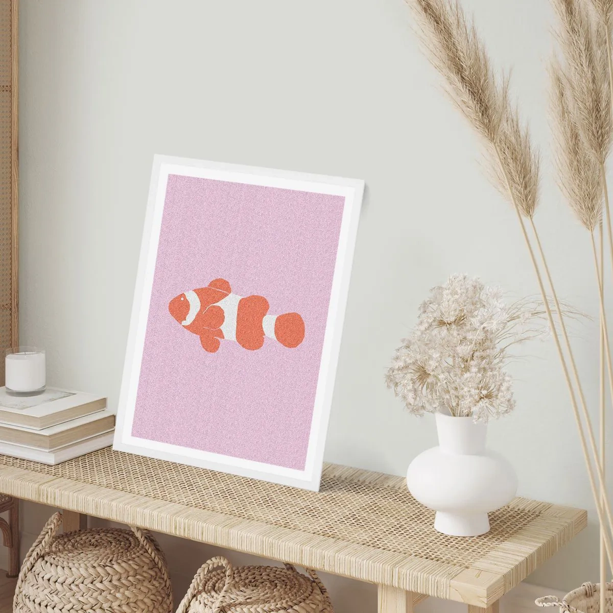 Plakat w białej ramie - W koralu jej do twarzy i do ogona - 30x40 cm