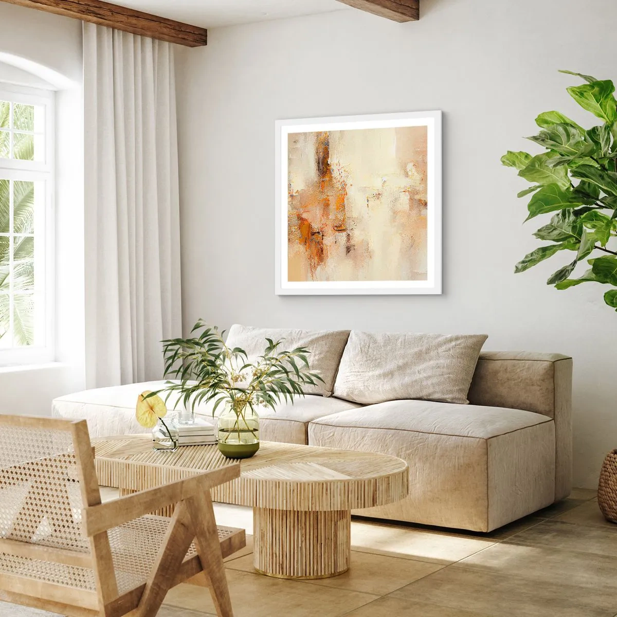 Plakat w białej ramie - Dusza bursztynu - 60x60 cm