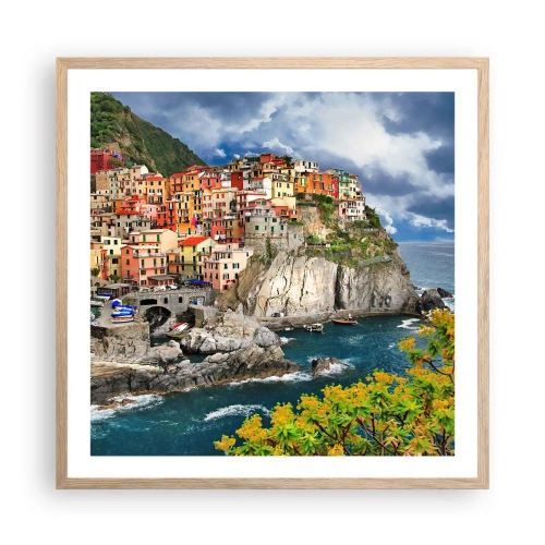 Plakat w ramie jasny dąb - Gromadka przytulona do skał - 60x60 cm