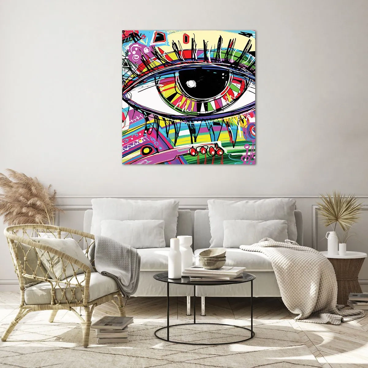 Obraz na szkle - Kolorowe oko - kolorowa dusza - 60x60 cm