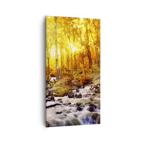 Obraz na płótnie - Kamienie oprawne w złoto i platynę - 55x100 cm