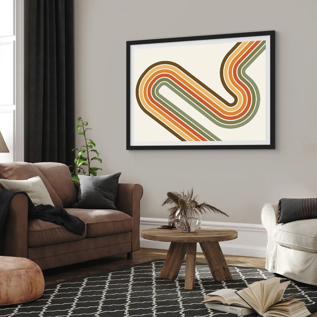 Plakat w czarnej ramie - Zygzakiem do celu - 40x30 cm