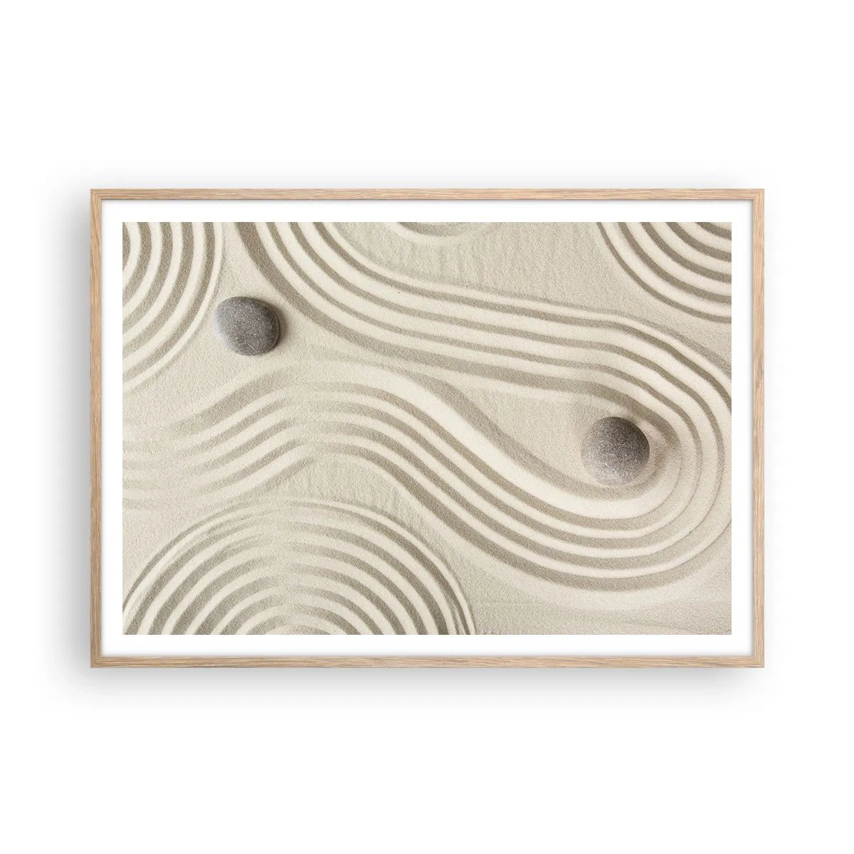 Plakat w ramie jasny dąb - Dotyk ciepła - 100x70 cm