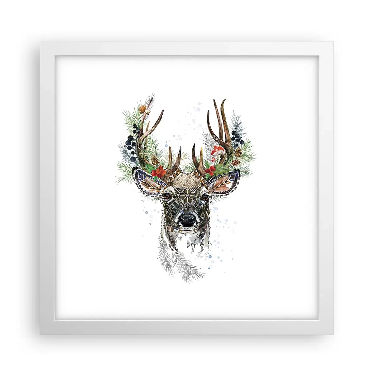 Plakat w białej ramie - W świątecznej szacie - 30x30 cm