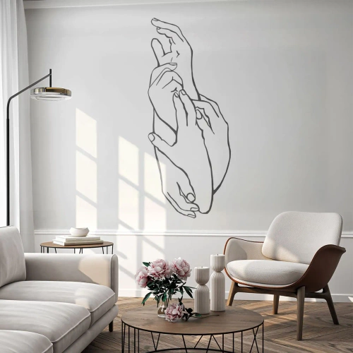 Fototapeta na wymiar Premium Canvas - Dobry dotyk - Dłonie, Kreska, Minimalizm