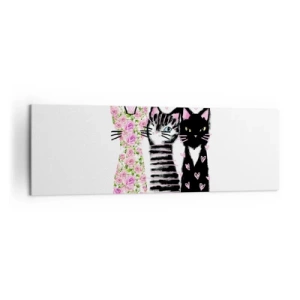 Obraz na płótnie - Trzy koty z różnorodnymi wzorami w stylu artystycznym - 160x50cm - Były sobie kotki trzy - Nowoczesna dekoracja ścienna do salonu i sypialni ARTTOR