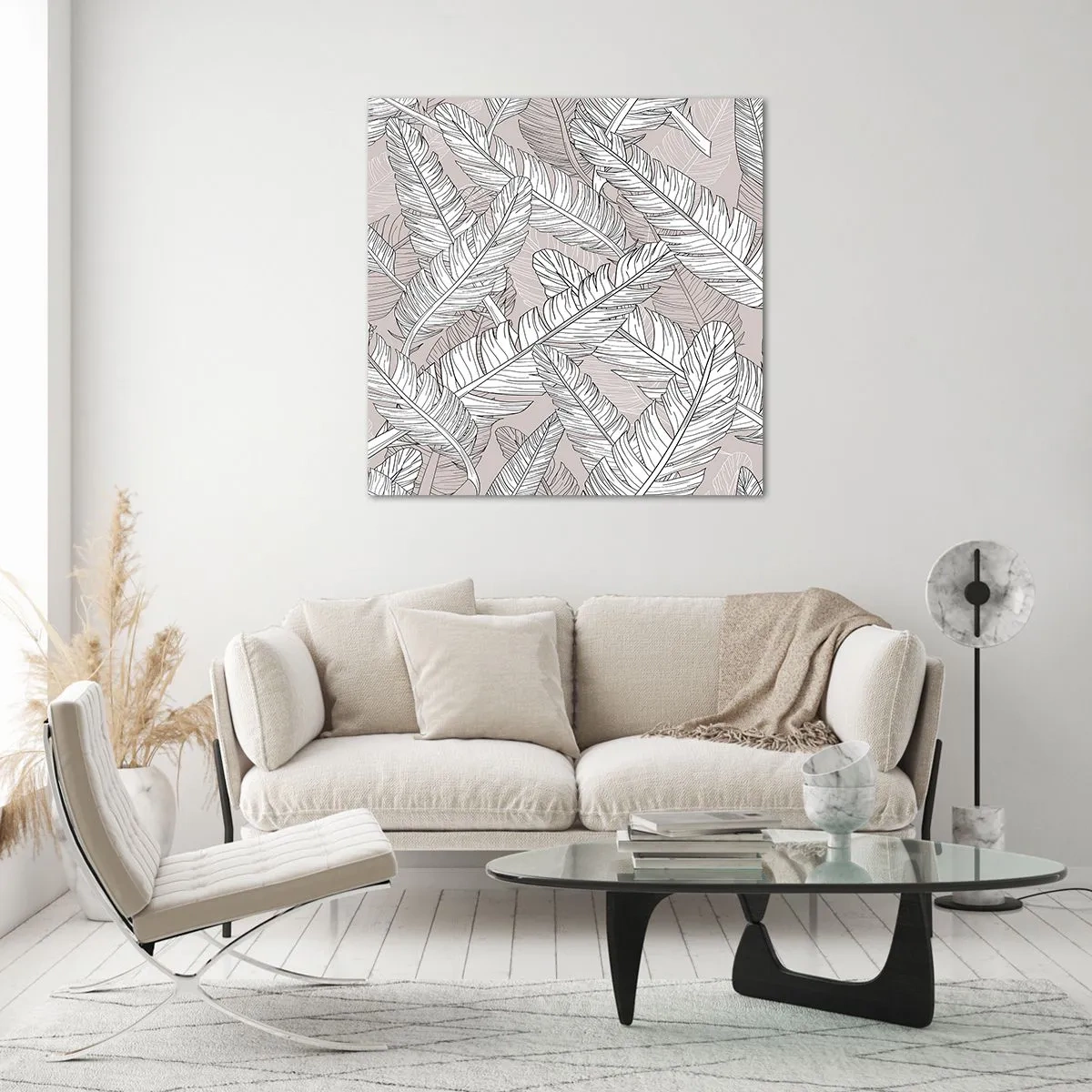 Obraz na szkle - Pierzasta zawierucha - 50x50 cm