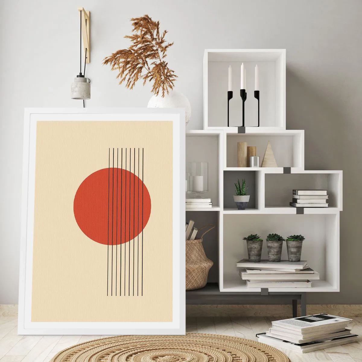 Plakat w białej ramie - W koło i dalej - 61x91 cm