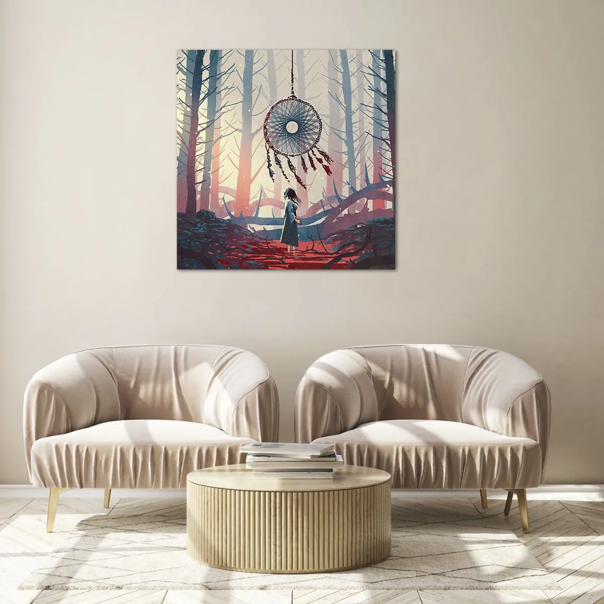 Obraz na szkle - Tajemny rytuał szczęścia - 70x70 cm