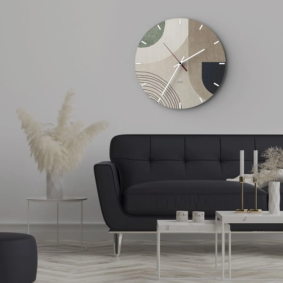 Zegar ścienny - Łagodność owalu - 40x40 cm