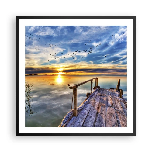 Plakat w czarnej ramie - Wiatr idzie na spoczynek - 60x60 cm