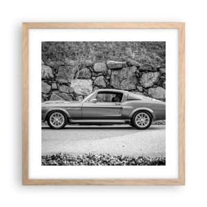 Plakat w ramie jasny dąb - Legenda lat 60. - 40x40 cm