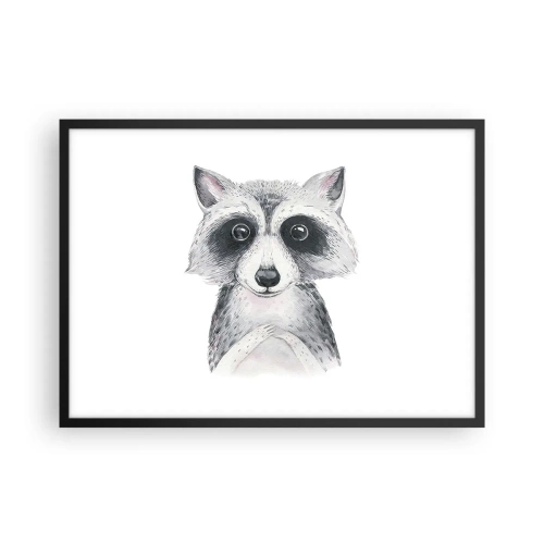Plakat w czarnej ramie - Uroczy portret szopa na białym tle - 70x50cm - Chwila na wzruszenie - Nowoczesna dekoracja ścienna do salonu i sypialni ARTTOR