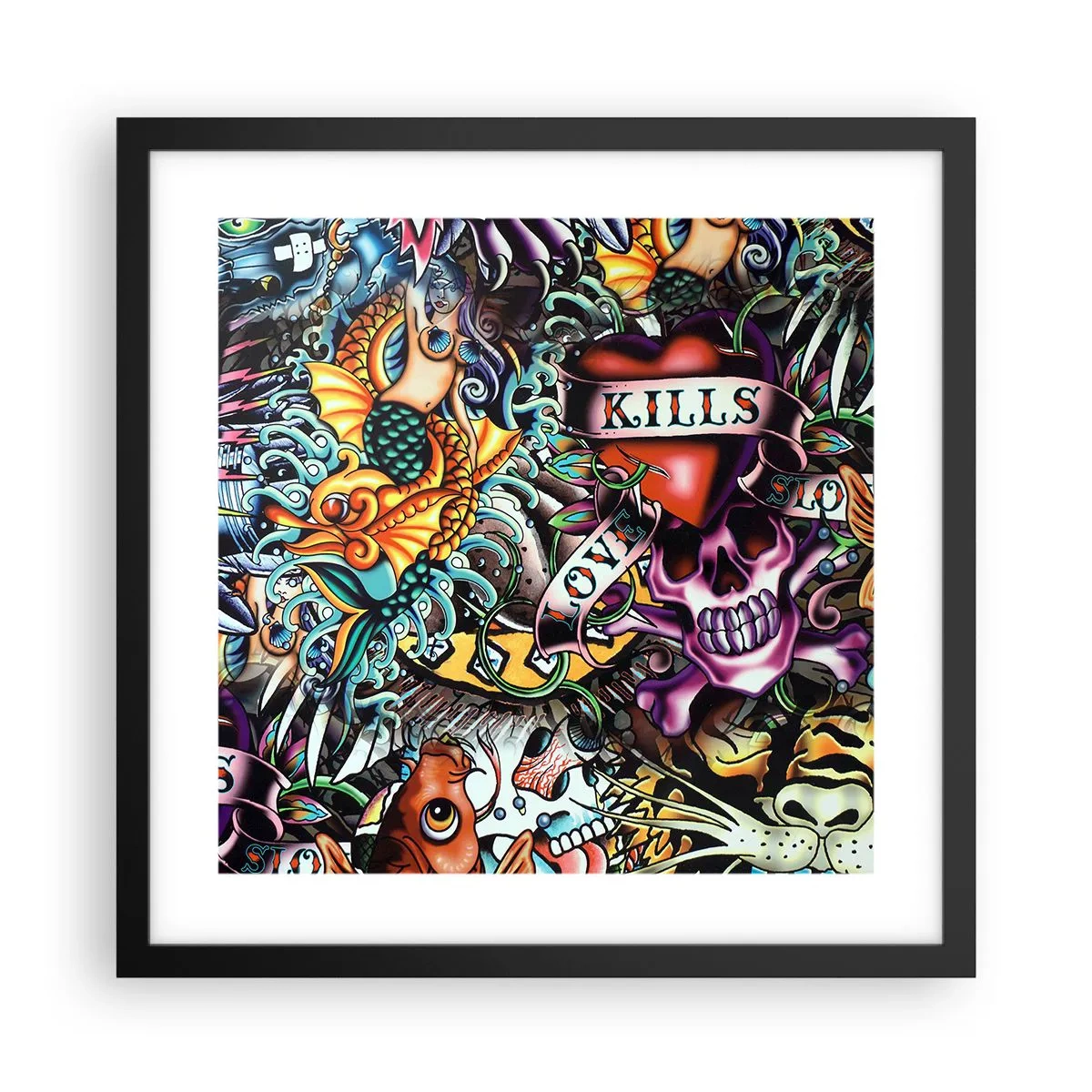 Plakat w czarnej ramie - Sen tatuażysty - 40x40 cm