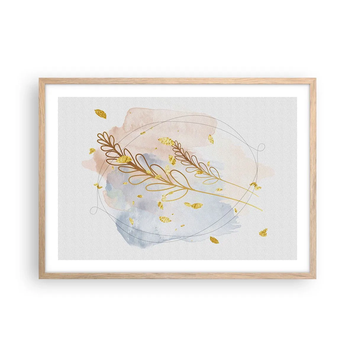 Plakat w ramie jasny dąb - Złoty podmuch - 70x50 cm