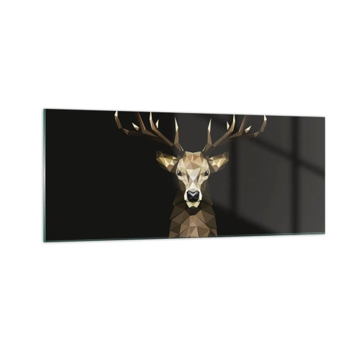 Obraz na szkle - Kubistyczny jeleń - 100x40 cm