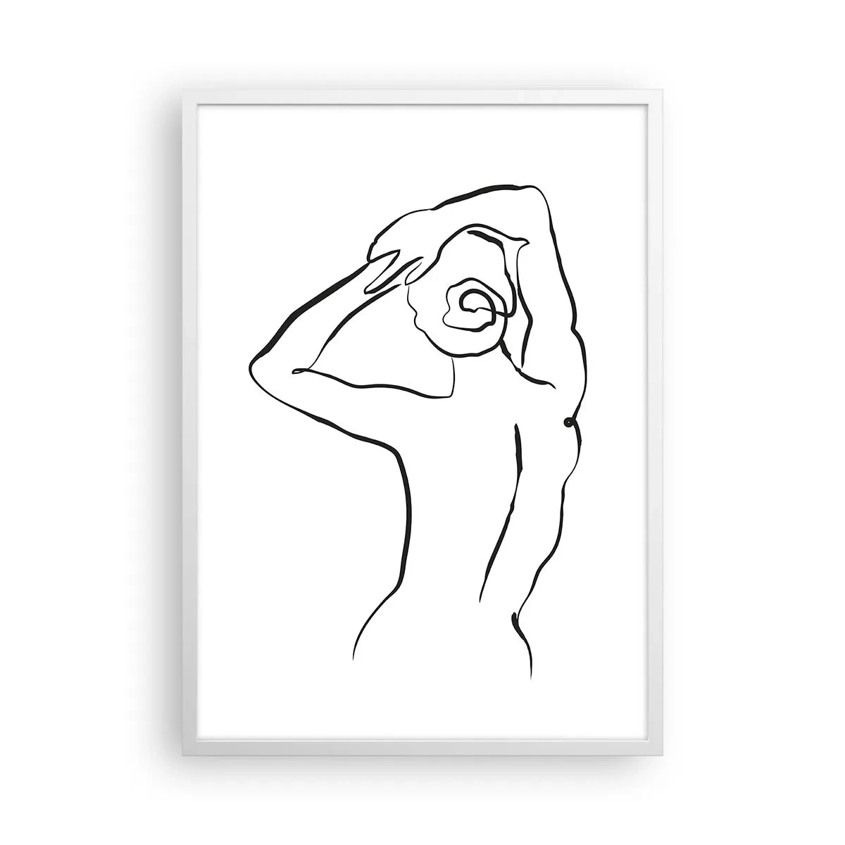 Plakat w białej ramie - Akt o poranku - 50x70 cm