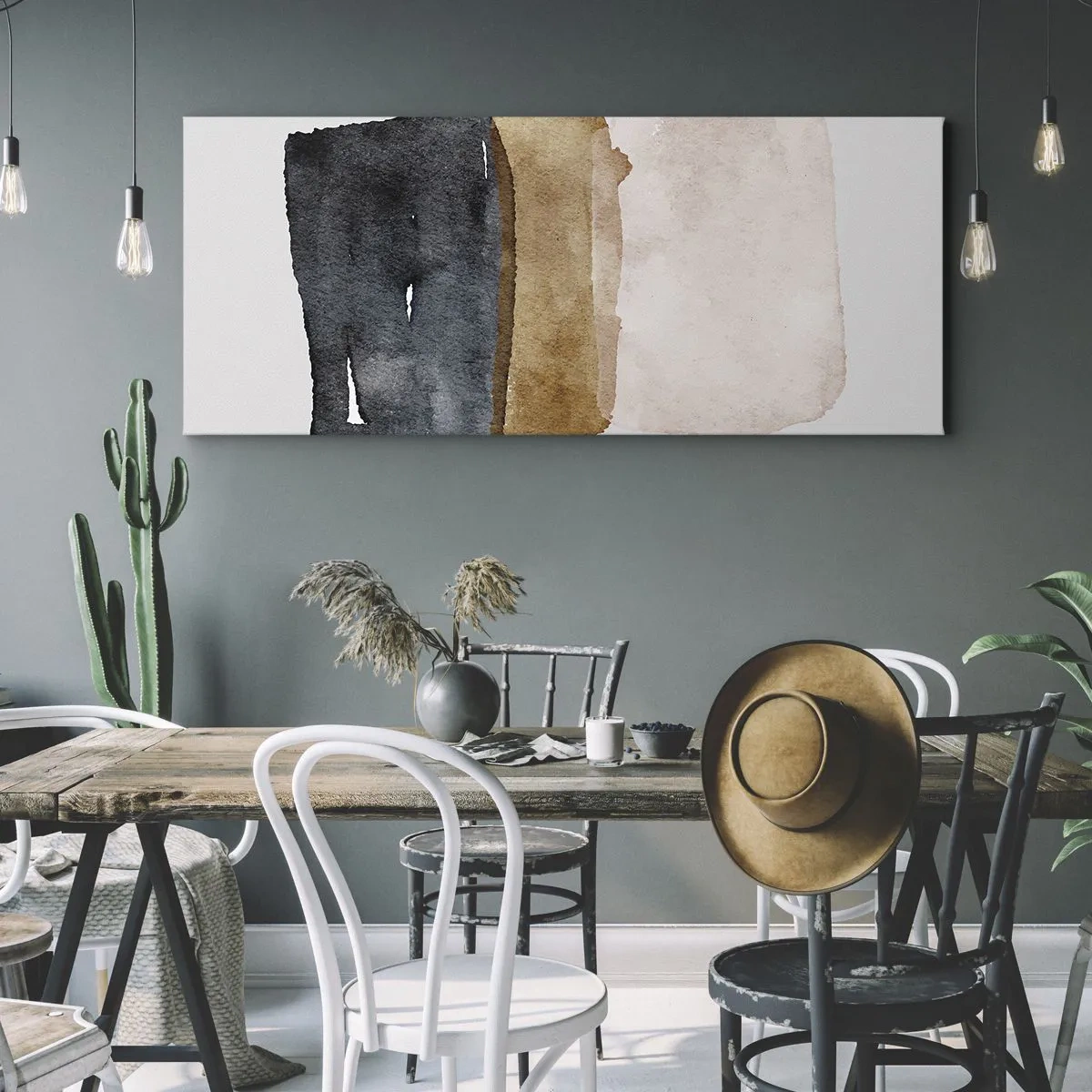 Obraz na płótnie - Kompozycja barw ziemi - 90x30 cm