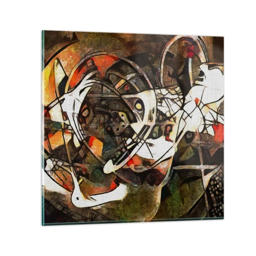 Obraz na szkle - Słyszysz ruch? - 40x40 cm