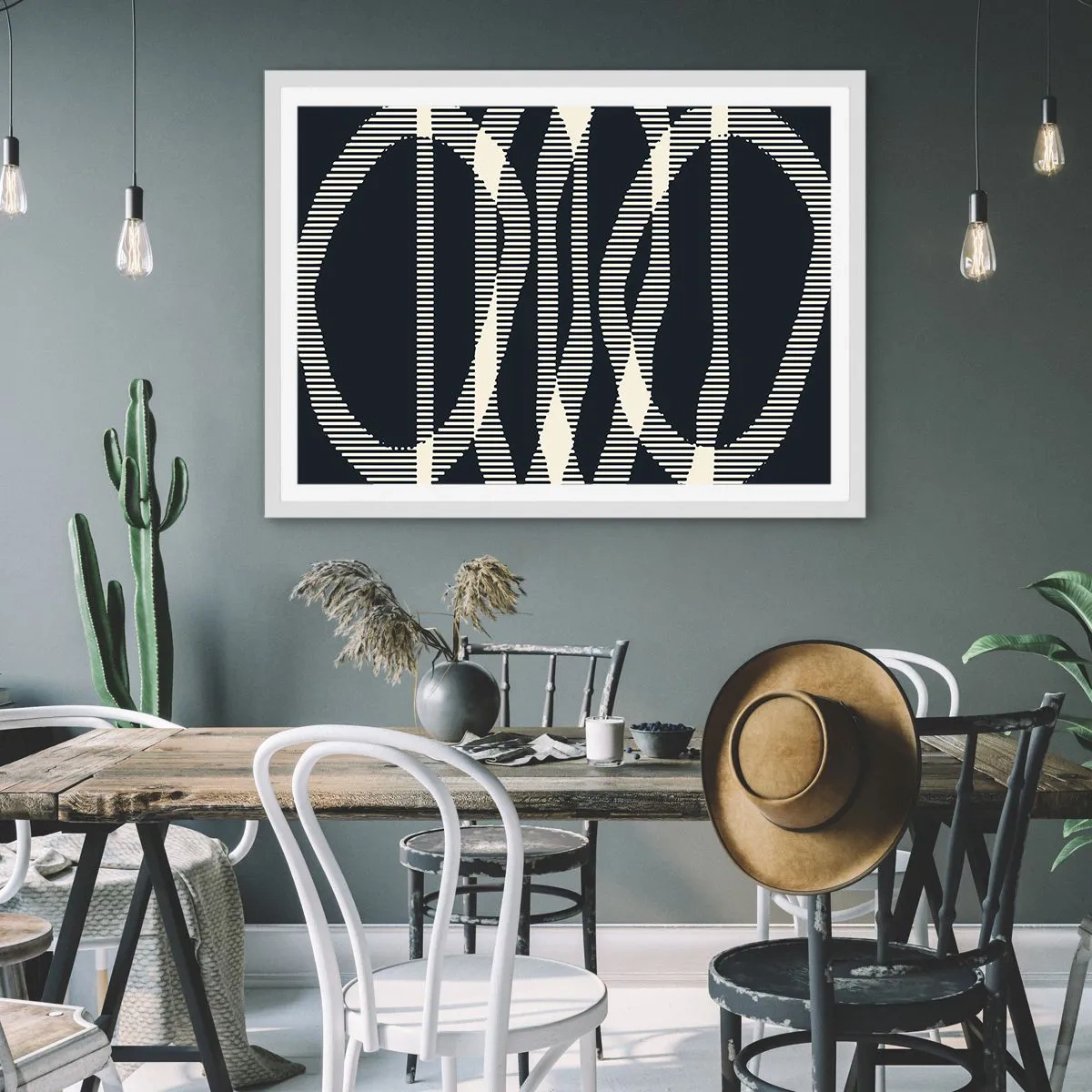 Plakat w białej ramie - Próba przełamania ciemności - 50x40 cm