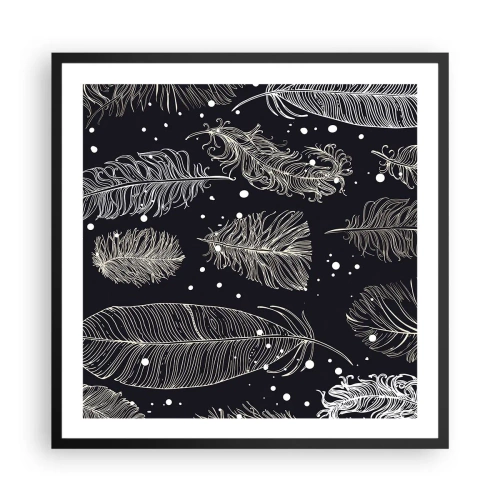 Plakat w czarnej ramie - Pierzasta koronka - 60x60 cm