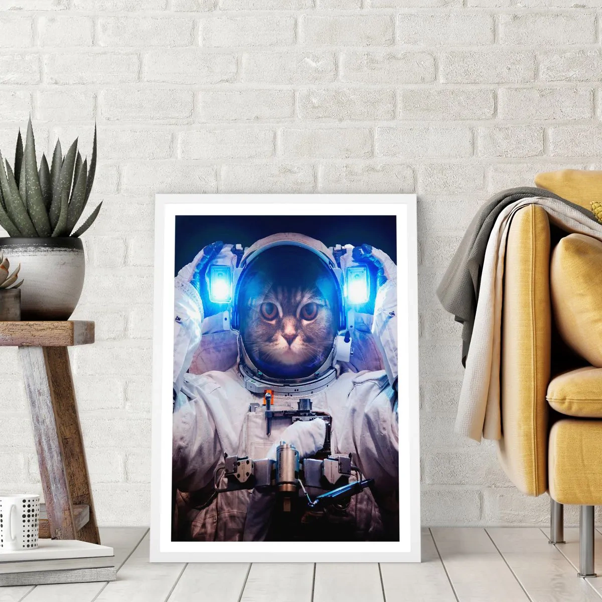 Plakat w białej ramie - Houston, macie problem - 70x100 cm