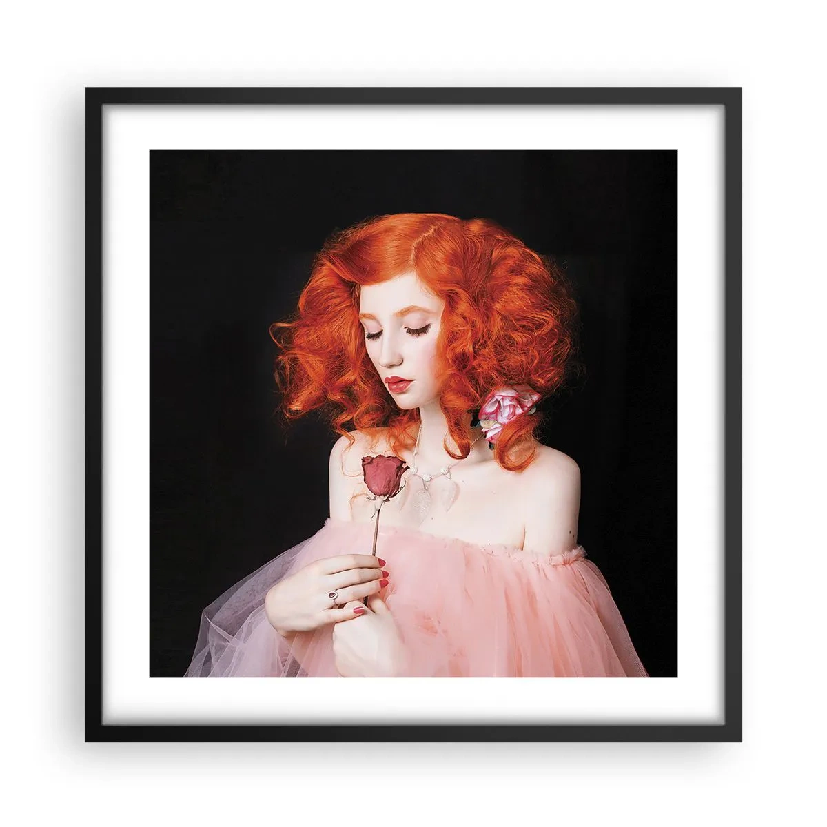 Plakat w czarnej ramie - W barokowym stylu - 50x50 cm