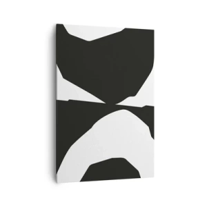 Obraz na płótnie - Abstrakcyjny kontrastowy wzór w czerni i bieli - 70x100cm - Pozytyw -negatyw - Nowoczesna dekoracja ścienna do salonu i sypialni ARTTOR