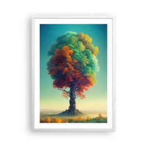 Plakat w białej ramie - Dąb – ojciec natury - 50x70 cm