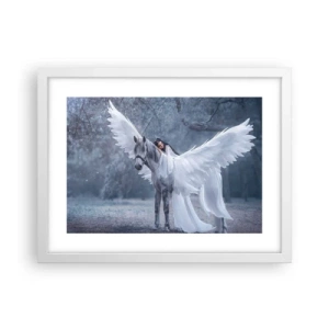 Plakat w białej ramie - Natchniona chwila - 40x30 cm