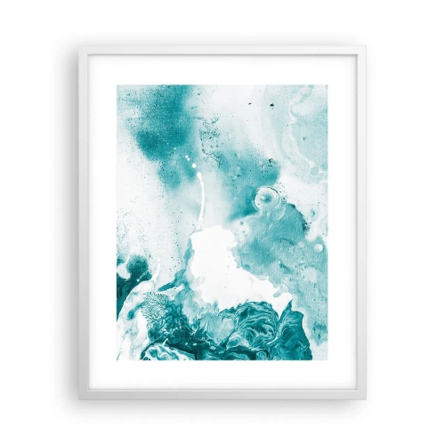 Plakat w białej ramie - Rozlewiska błękitu - 40x50 cm