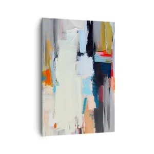 Obraz na płótnie - Kolorowa abstrakcja z dynamicznymi pociągnięciami pędzla - 70x100cm - Jest metoda? - Nowoczesna dekoracja ścienna do salonu i sypialni ARTTOR