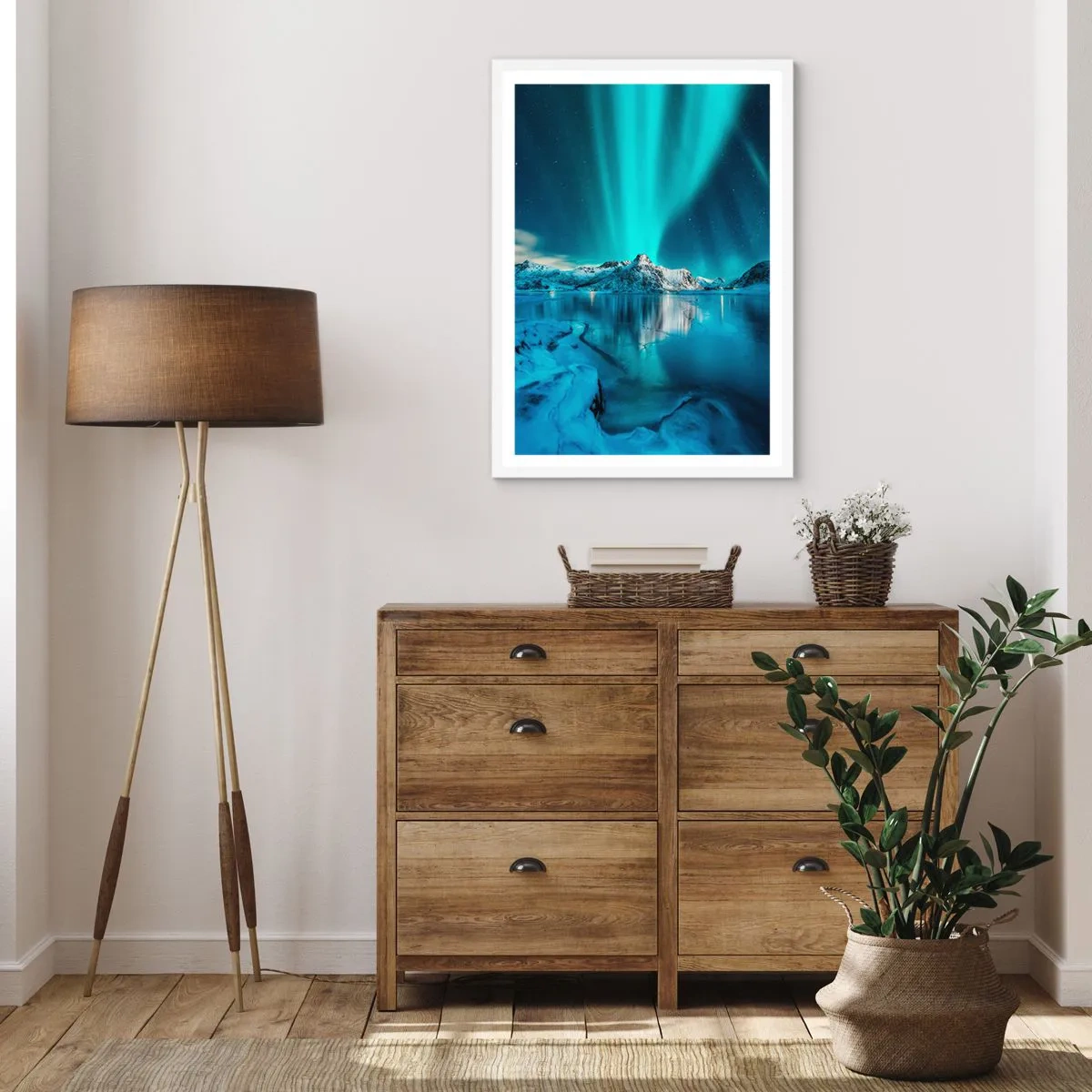 Plakat w białej ramie - Noc światła - 40x50 cm