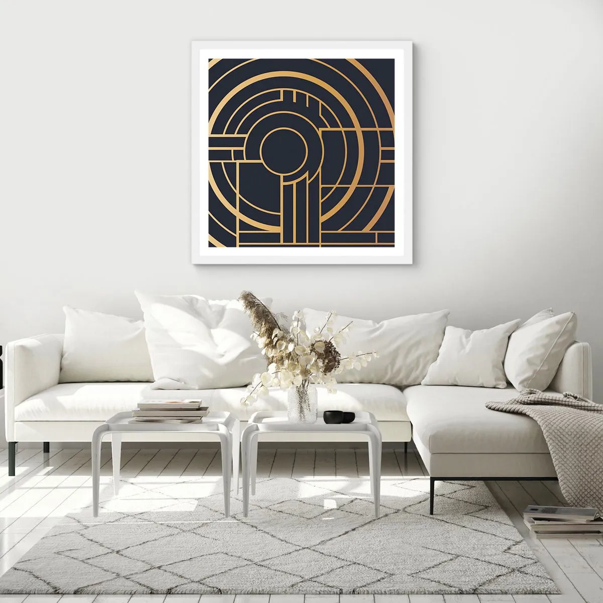 Plakat w białej ramie - Obroty rzeczy - 60x60 cm