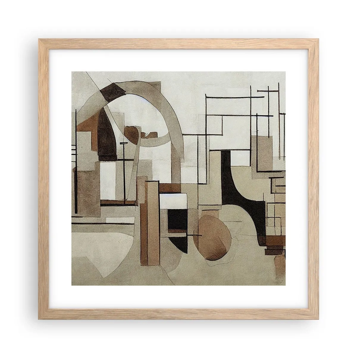 Plakat w ramie jasny dąb - Pejzaż miejski 2.0 - 40x40 cm