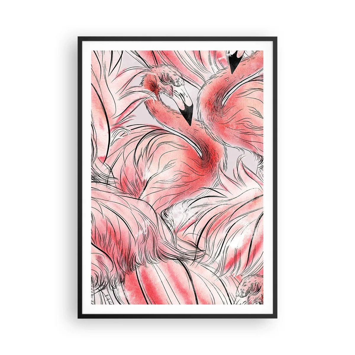 Plakat w czarnej ramie - Ptasi corps de ballet - 70x100 cm