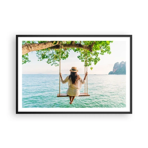 Plakat w czarnej ramie - Życie jest piękne - 91x61 cm