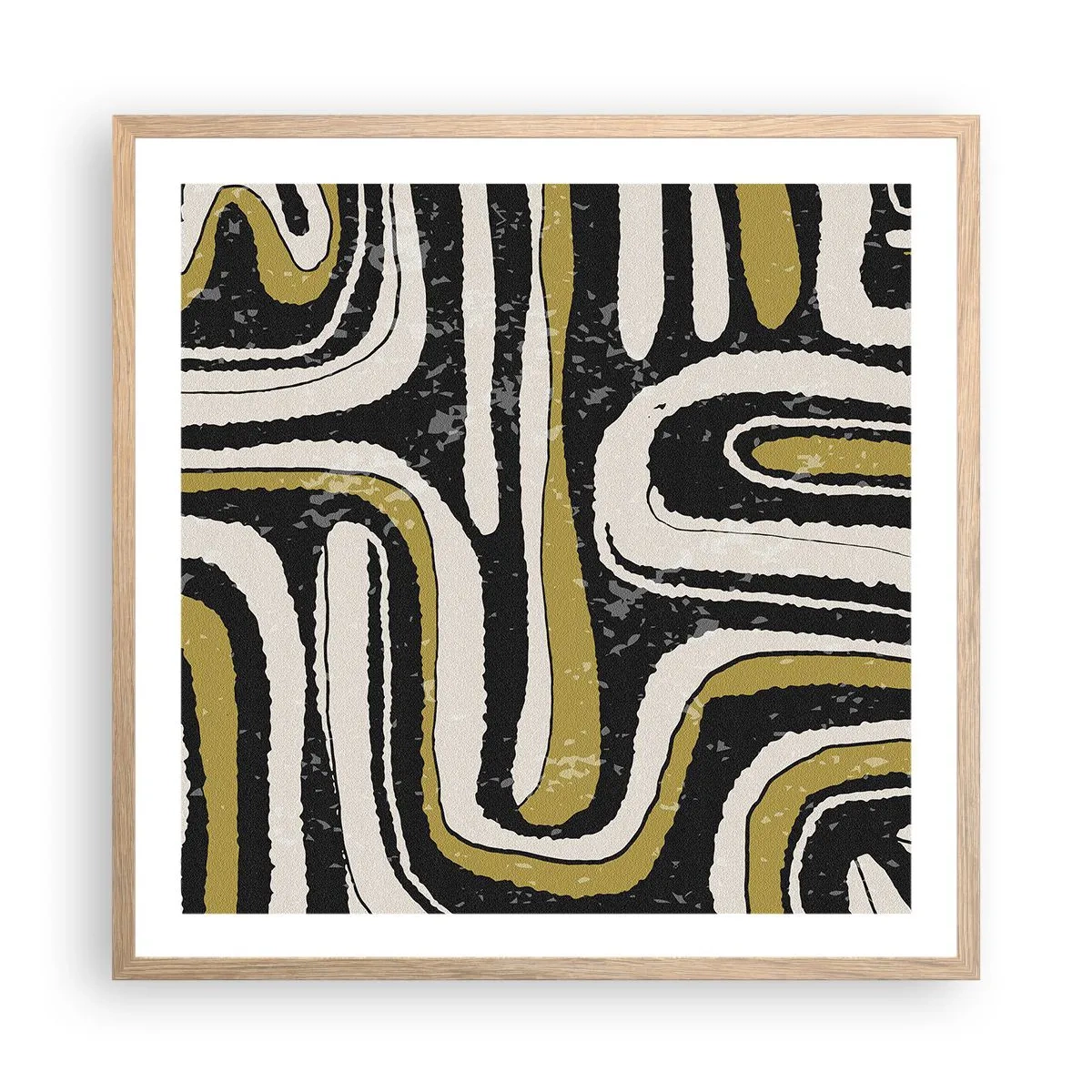 Plakat w ramie jasny dąb - Kompozycja: trakty i zaułki - 60x60 cm