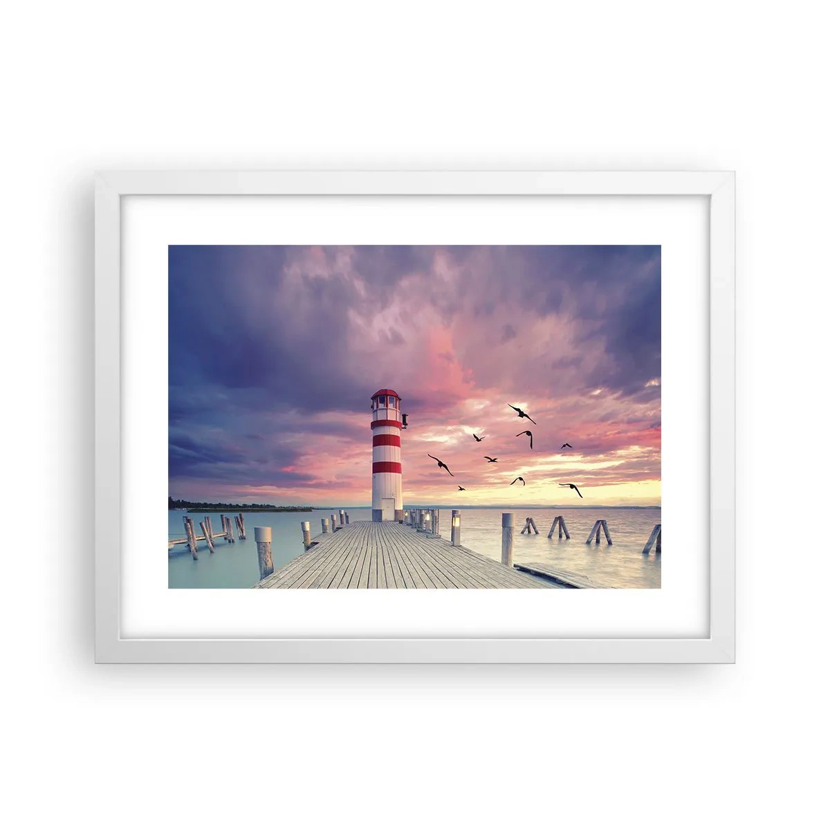 Plakat w białej ramie - Pora do portu - 40x30 cm