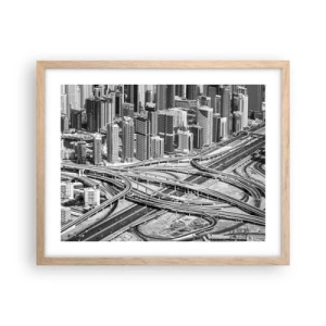 Plakat w ramie jasny dąb - Dubaj – miasto niemożliwe - 50x40 cm