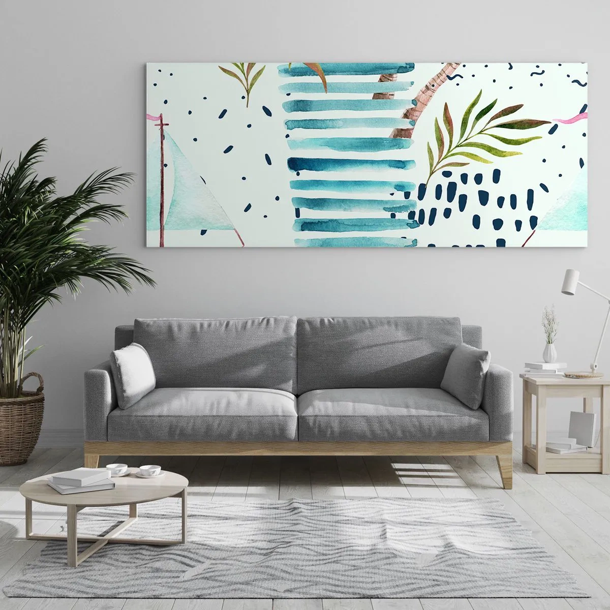 Obraz na szkle - Wakacje pod palmami - 90x30 cm