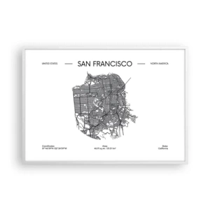 Plakat w białej ramie - Anatomia San Francisco - 100x70 cm
